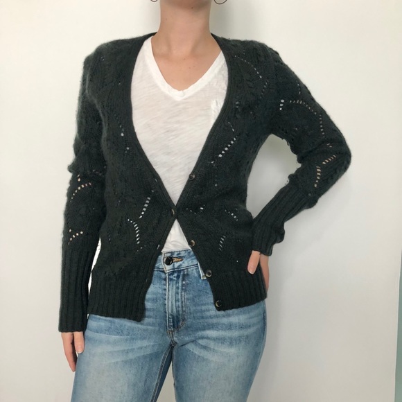 Loro Piana forest green 100% cashmere cardigan - Picture 3 of 7